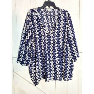 Adrienne Vittadini 3X tunic blouse Rayon thin beach attire super soft